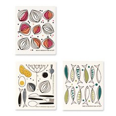 SCAN MOM 瑞典抹布春季聯合抹布 3條+抹布夾 2個組, 3入, 紅洋蔥，在桌子上，hyering