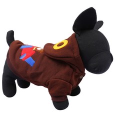 ECODY 寵物專用飛機小熊圖案刺繡連帽連身衣, 黃色