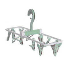 Maket Gamseong 可折疊衣物曬架 淺綠色, 1個, 米色