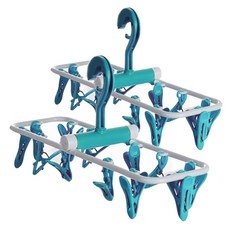 마켓감성 집게 접이식 양말 걸이, 청그린, 1개