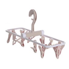 마켓감성 집게 접이식 양말 걸이, 베이지, 1개