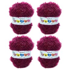 행복뜨기 반짝이 명품 수세미실, 45적포도와인, 4개