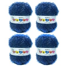 행복뜨기 반짝이 명품 수세미실, 42남보라, 4개