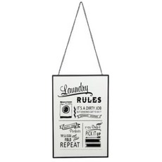 마그넷 THE RULES 철제프레임 유리액자 인테리어 소품, LAUNDRY A