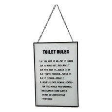 마그넷 인테리어 벽걸이 유리 액자, TOILET RULES