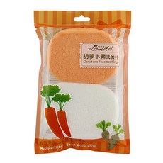 Lameila Ecodi 胡蘿蔔潔面海綿, 混色, 2件