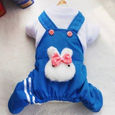 ECODY 寵物兔子造型吊帶褲, 藍色
