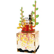 로보타임 DIY 오르골 만들기 세트, 숲속의 토끼 커플, 1개