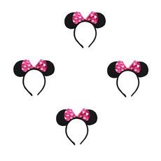 파티팝 파티 소품 미키마우스 머리띠, 로즈 핑크, 4개입