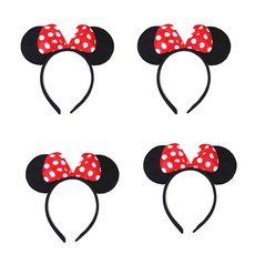 파티팝 파티 소품 미키마우스 머리띠, 레드, 4개입