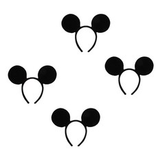 파티팝 파티 소품 미키마우스 머리띠, 블랙, 4개입