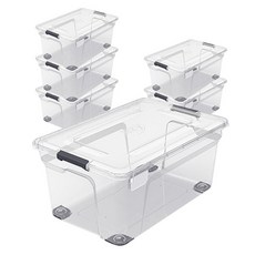 하우스레시피 이지 스토리지 솔루션 컨테이너 리빙박스 40L, 반투명, 6개