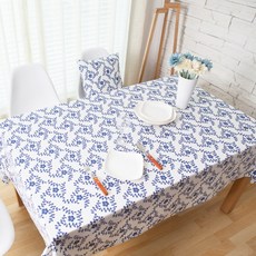 生活流行 青白瓷圖案桌布, 混合顏色, 90 x 90 cm