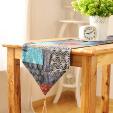 利繽帕 地中海風格亞麻桌旗, 30 x 200 cm, 混合色