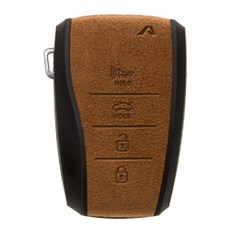 Alcantara AERO 豪華款 4鍵 現代汽車 智能鑰匙殼 300, 棕色
