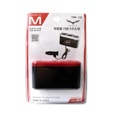 티엔알 노벨티 차량용 기본 3구 멀티 소켓 레드, 1개