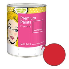 노루페인트 팬톤 멀티 에그쉘광 페인트, 파이어리 레드(18-1664), 1L, 1개