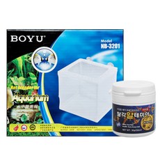 BOYU 魚苗網 + 用於 YB 魚苗的去殼鹵蟲飼料, 1套