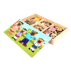 우드피아 New 베어 패밀리 목재 레이어판 퍼즐, 1개, 72피스, 72피스
