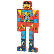 拼圖愛變身方塊人 19片, 消防車