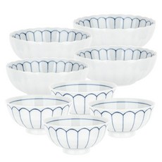 니코트 데이지 공기대접 4인세트, 혼합색상, 350ml(4P) + 400ml(4P), 1세트