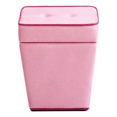 블루밍홈 수납형 패브릭 니코 스툴 싱글, 라이트 핑크, 1개