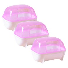 아리코 햄스터 살롱 목욕 & 하우스 9.5 x 7 x 7 cm, 핑크, 3개