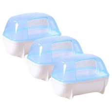 아리코 햄스터 살롱 목욕 & 하우스 9.5 x 7 x 7 cm, 블루, 3개