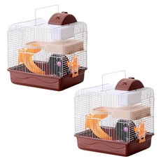 아리코 캐슬 햄스터 케이지하우스, 브라운, 2개