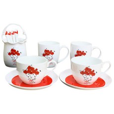 LKmade 玫瑰印花茶點餐具11入組, 5種, 1套