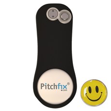 Pitchfix 新款甲殼蟲高爾夫果嶺修復機+球標隨機出貨, 黑色的, 1套
