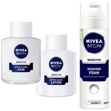 니베아 맨 센서티브 애프터 쉐이빙 케어 세트, 스킨 100ml + 로션 100ml + 쉐이빙 폼 200ml, 1개, 200ml