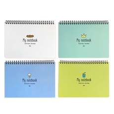 아이비스 PP 가로형 상철노트 SP 4p, 민트, 블루, 라임, 크림, 1세트