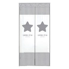 dashop EVA一體式防風擋風門簾 星空灰 透明, 1個