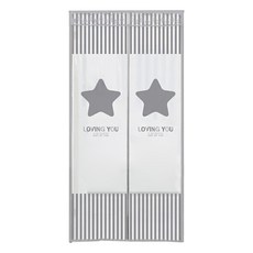 dashop EVA一體式防風門簾 星空灰 半透明 100 x 210 cm, 1個