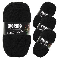 ORMO 羊毛針織線 4入, Black