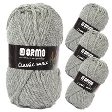 ORMO 羊毛針織線 4入, Gray