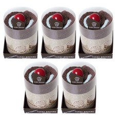 송월타월 테리베이커리 무스케익 손수건 미니 + 주방용, 초코(갈색), 5세트