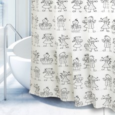 IDO THINGS 浴室防水浴簾 朋友們, 混色, 1個, 多色(混合)