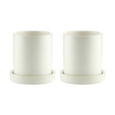 삼호유리 모노톤 모던 무광화분, 화이트, 2개