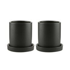 삼호유리 모노톤 모던 무광화분, 블랙, 2개