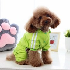 COCOAHONEY 犬用文字印花素色風衣, 綠色