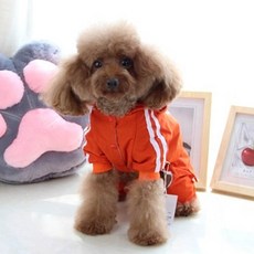 COCOAHONEY 犬用文字印花素色風衣, 紅色的