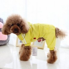 COCOAHONEY 犬用文字印花素色風衣, 黃色