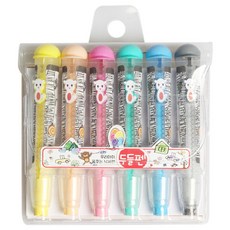 可塗鴉用水擦拭的動物造型塗鴉筆, 6色, 1套