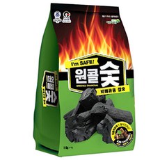 원콜 바베큐용 참숯 + 착화탄 C-1200F, 1개, 1.2kg