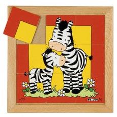 에듀코 엄마와 아기 동물 퍼즐 얼룩말, 1개, 9피스, 9피스