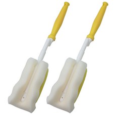 babybear 雙海綿旋轉奶瓶刷, 2入, 黃色