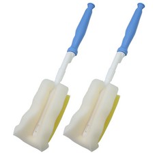 babybear 雙海綿旋轉奶瓶刷, 2入, 藍色