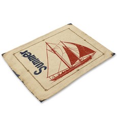 비케이 지중해 복고 느낌 식탁매트, 13, 가로 42cm x 세로 32cm, 1개